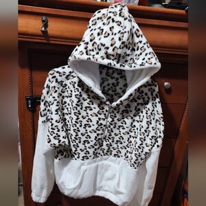 Leopard Print extremely soft Hoodie with quarter zip